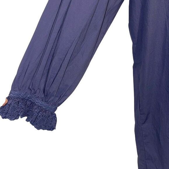 Doen Nerona Shirt Dress Atlantic Blue Edwardian Victorian Romantic Large NWT - Picture 7 of 13